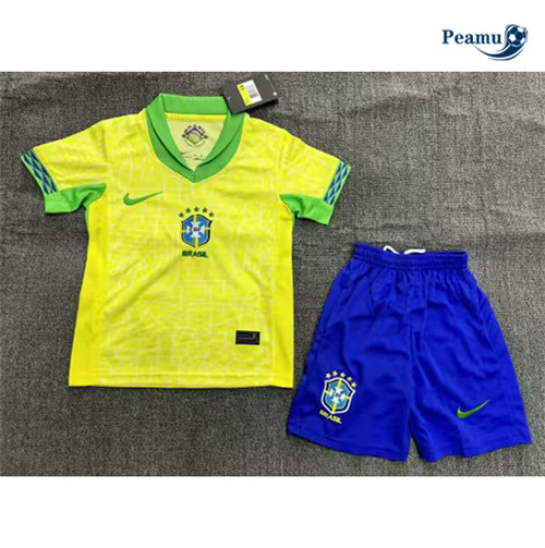 Peamu - Maillot foot Brésil Enfant Domicile 2024-2025 Paris