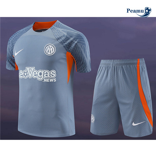 Peamu - Maillot foot Kit Entrainement Inter Milan + Shorts gris 2024-2025 grossiste