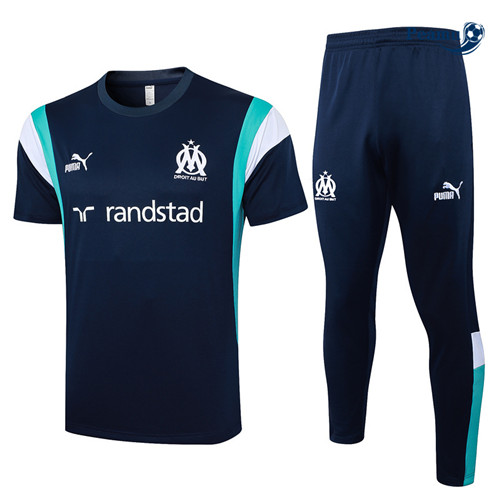 Peamu - Maillot foot Kit Entrainement Marseille polo + Pantalon bleu royal 2024-2025 France