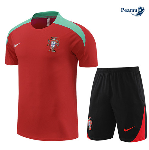 Peamu - Maillot foot Kit Entrainement Portugal + Shorts rouge 2024-2025 grossiste