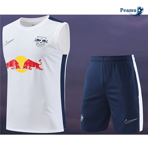 Peamu - Maillot foot Kit Entrainement RB Leipzig Debardeur + Shorts Blanc 2024-2025 Paris