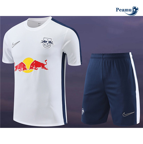 Peamu - Maillot foot Kit Entrainement RB Leipzig + Shorts Blanc 2024-2025 France