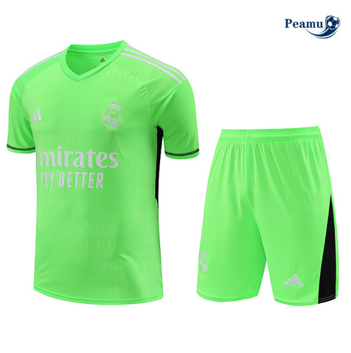 Peamu - Maillot foot Kit Entrainement Real Madrid Gardien de but + Shorts vert 2024-2025 Outlet