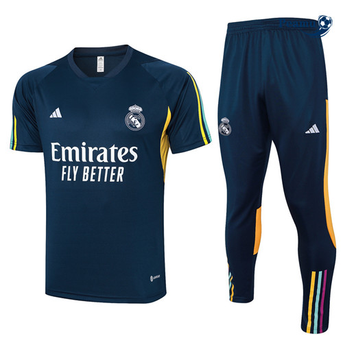 Peamu - Maillot foot Kit Entrainement Real Madrid polo + Pantalon bleu marine 2024-2025 Chinois