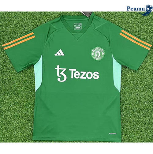Peamu - Maillot foot Manchester United Vert 2023-2024 Outlet