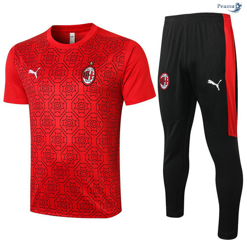 Peamu - Kit Maillot Entrainement AC Milan + Pantalon Rouge 2020-2021