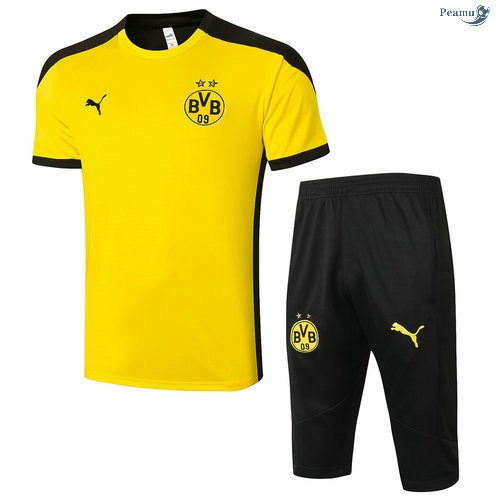 Peamu - Kit Maillot Entrainement Borussia Dortmund + Pantalon 3/4 Jaune 2020-2021
