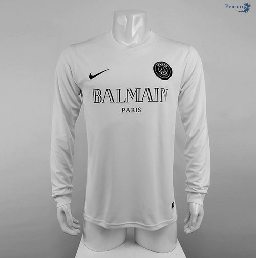 Peamu - Maillot foot PSG Manche Longue Blanc 2020-2021
