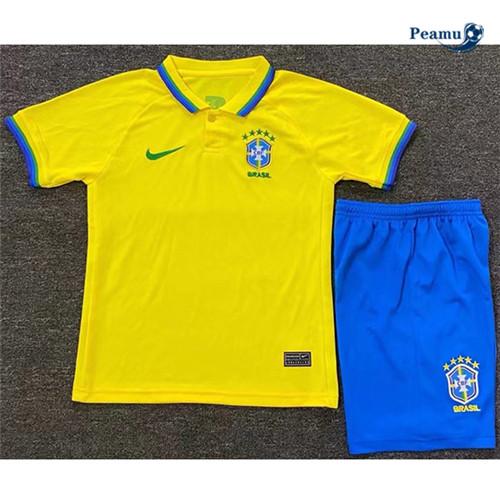 Peamu - Maillot foot Brésil Enfant Domicile 2022-2023