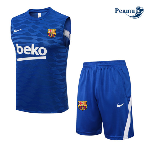 Kit Entrainement foot Debardeur Barcelone + Pantalon Bleu S-2XL 2022-2023