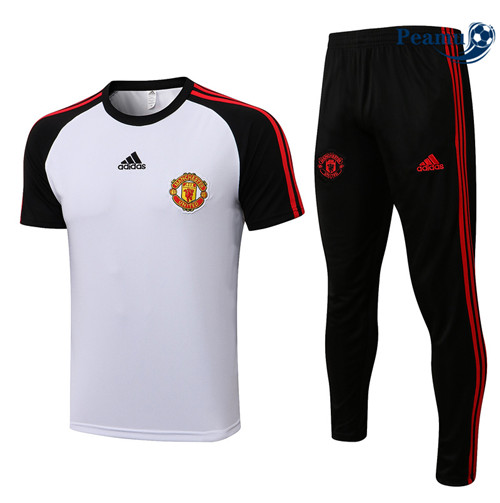 Kit Entrainement foot Manchester United + Pantalon Blanc/Noir S-2XL 2022-2023