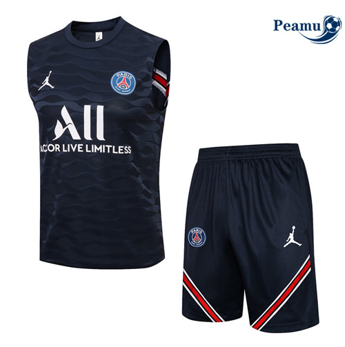 Kit Entrainement foot Debardeur PSG Jordan + Pantalon Bleu Marine S-2XL 2022-2023