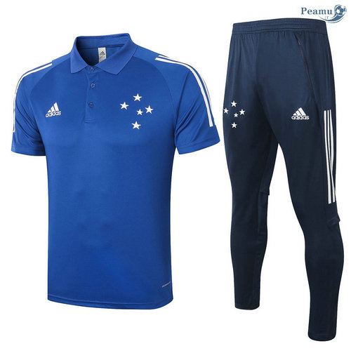 Kit Maillot Entrainement POLO Cruzeiro + Pantalon Bleu 2020-2021