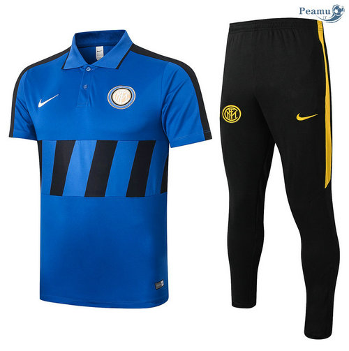 Kit Maillot Entrainement POLO Inter Milan + Pantalon Bleu/Noir 2020-2021