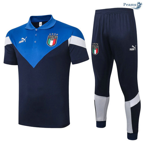 Kit Maillot Entrainement POLO Italie + Pantalon Bleu 2020-2021
