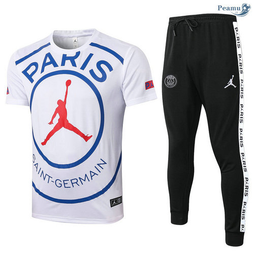 Kit Maillot Entrainement PSG + Pantalon Blanc LOGO Jordan 2020-2021