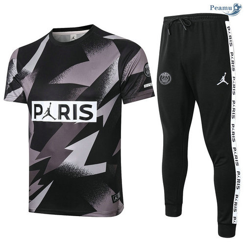 Kit Maillot Entrainement PSG Jordan + Pantalon Noir/Gris 2020-2021