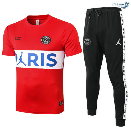 Kit Maillot Entrainement Jordan PSG + Pantalon Rouge/Blanc 2020-2021