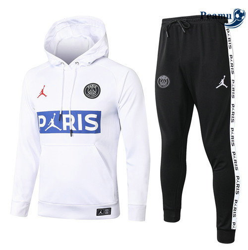 Survetement - Sweat à capuche PSG Blanc/Bleu PARIS Jordan 2020-2021