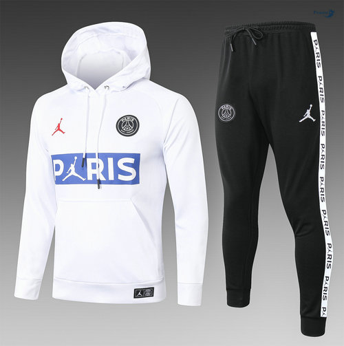 Sweat à capuche - Survetement PARIS PSG Jordan Enfant Blanc LOGO 2020-2021
