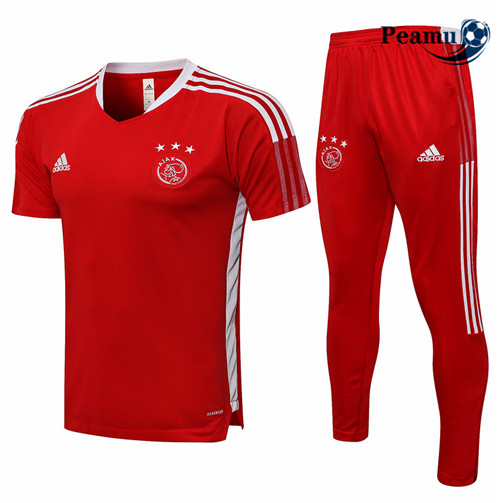 Peamu - Kit Maillot Entrainement foot Ajax + Pantalon Rouge 2021-2022