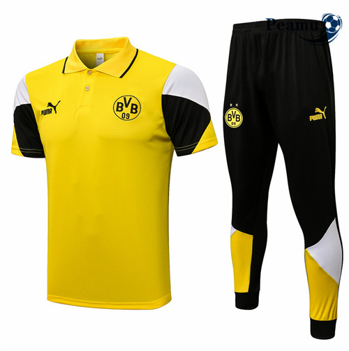 Peamu - Kit Maillot Entrainement foot Polo Borussia Dortmund + Pantalon Jaune 2021-2022