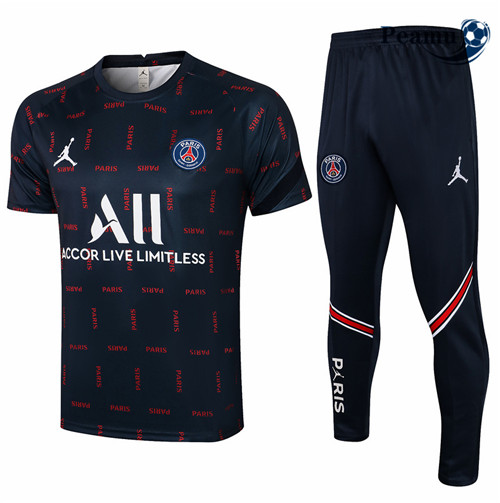 Peamu - Kit Maillot Entrainement foot Jordan PSG + Pantalon Bleu Marine 2021-2022