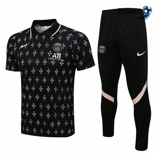 Peamu - Kit Maillot Entrainement foot PSG + Pantalon Noir 2021-2022