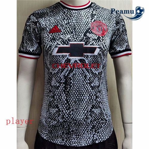 Peamu - Maillot foot Manchester United Player Version Training Noir 2021-2022