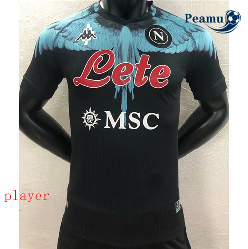 Peamu - Maillot foot Naples Player Version joint Edition Noir 2020-2021