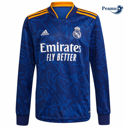 Peamu - Maillot foot Real Madrid Exterieur Manche Longue 2021-2022