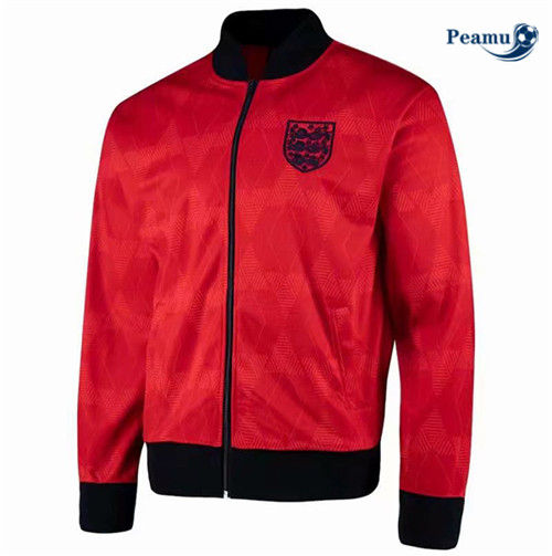 Peamu - Maillot foot Retro Angleterre jacket Rouge 1990