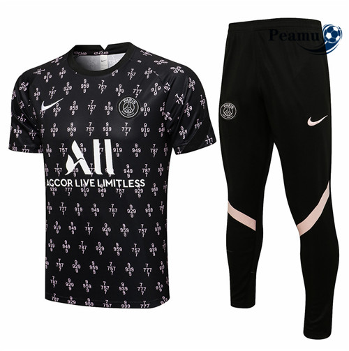 Kit Maillot Entrainement foot PSG + Pantalon Noir 2021-2022