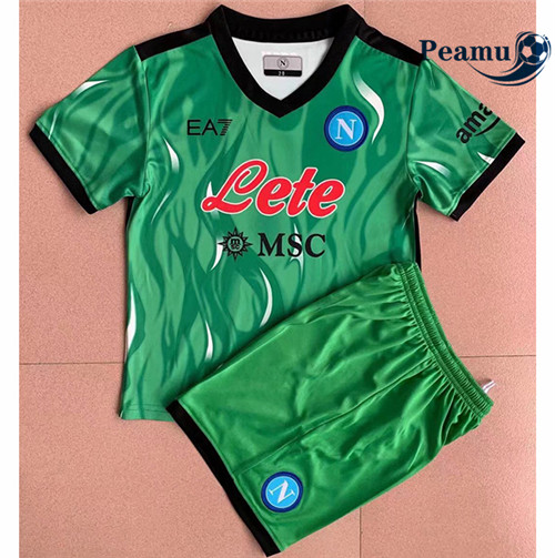 Maillot foot Naples Enfant Gardien de but Vert 2021-2022