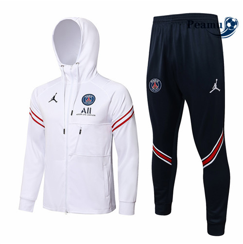 Veste Survetement Jordan PSG à Capuche Blanc 2021-2022