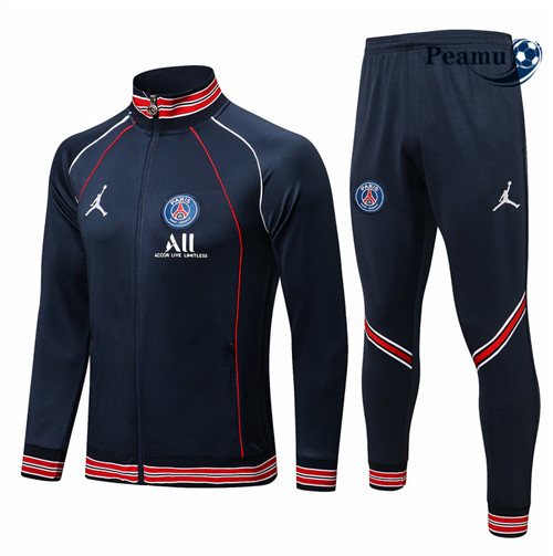 Veste Survetement PSG Jordan Bleu Marine /Rouge 2021-2022