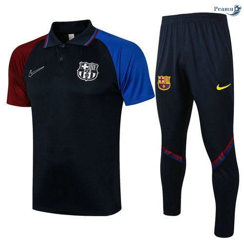 Peamu - Kit Maillot EntrainementPolo Barcelone + Pantalon Bleu Marine 2021-2022
