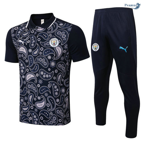 Peamu - Kit Maillot EntrainementPOLO Manchester City + Pantalon Bleu Marine 2021-2022