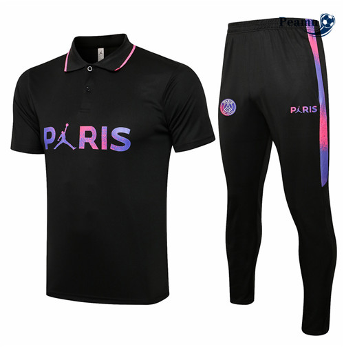 Kit Maillot Entrainement POLO PSG Jordan Paris + Pantalon Noir 2021-2022