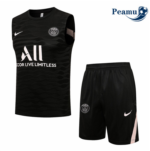 Kit Maillot Entrainement foot PSG Debardeur + Pantalon Noir 2021-2022
