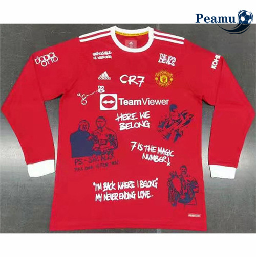 Peamu - Maillot foot Manchester United Domicile Special edition Manche Longue 2021-2022