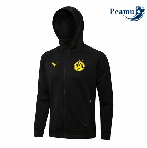 Peamu - Veste foot Borussia Dortmund à Capuche Noir 2021-2022