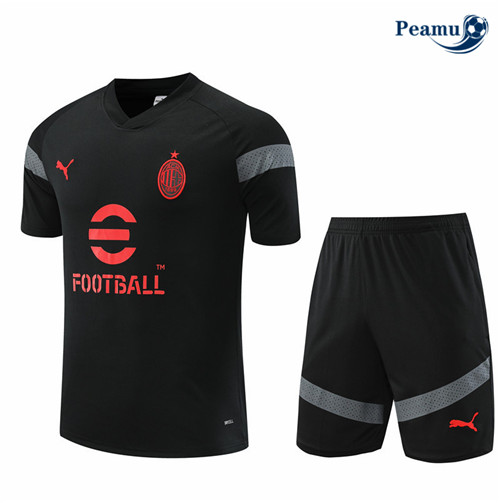 Maillot Foot Maillot Kit Entrainement Foot AC Milan + Pantalon Noir 2022-2023 peamu 615