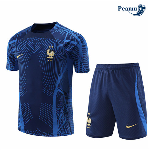 Maillot Foot Maillot Kit Entrainement Foot France + Pantalon Bleu 2022-2023 peamu 597
