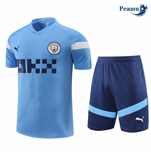 Maillot Foot Maillot Kit Entrainement Foot Manchester City + Pantalon Bleu 2022-2023 peamu 604