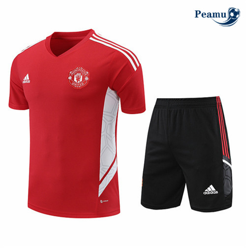 Maillot Foot Maillot Kit Entrainement Foot Manchester United + Pantalon Rouge 2022-2023 peamu 612