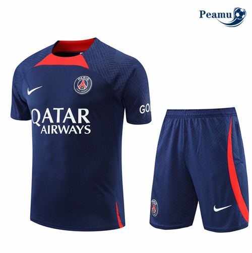 Maillot Foot Maillot Kit Entrainement Foot Paris PSG + Pantalon Bleu 2022-2023 peamu 587