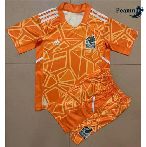 Maillot Foot Mexique Enfant gardien de but Orange 2022-2023 peamu 037