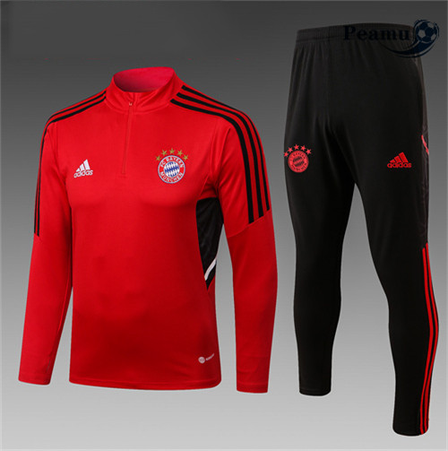 Maillot Foot Survetement Bayern Munich Enfant Rouge 2022-2023 peamu 413