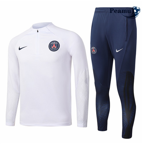 Maillot Foot Survetement Paris PSG Enfant Blanc 2022-2023 peamu 462